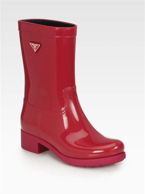 prada short rain boot|Prada ankle boots on sale.